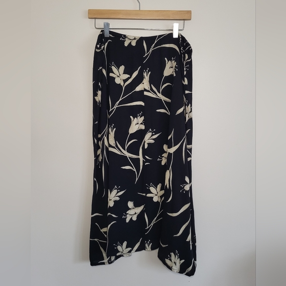 Vintage Rayon Floral Midi Skirt - Picture 2 of 6